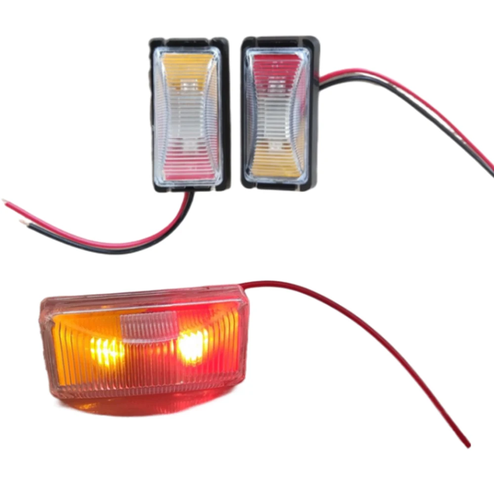 2 قطعة 10 فولت-30 فولت ضوء أحمر + ضوء أصفر LED مع مصادر ضوء منفصلة على كلا الجانبين، أضواء جانبية للشاحنة، شاحنة عالمية #6