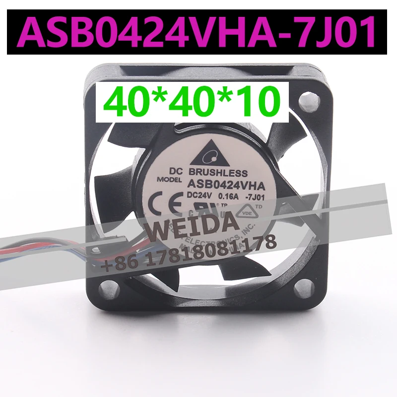 Delta 24V 0.16A 4010 Printer Inverter Double Ball Bearing Miniature ASB0424VHA-7J01 Cooling Fan