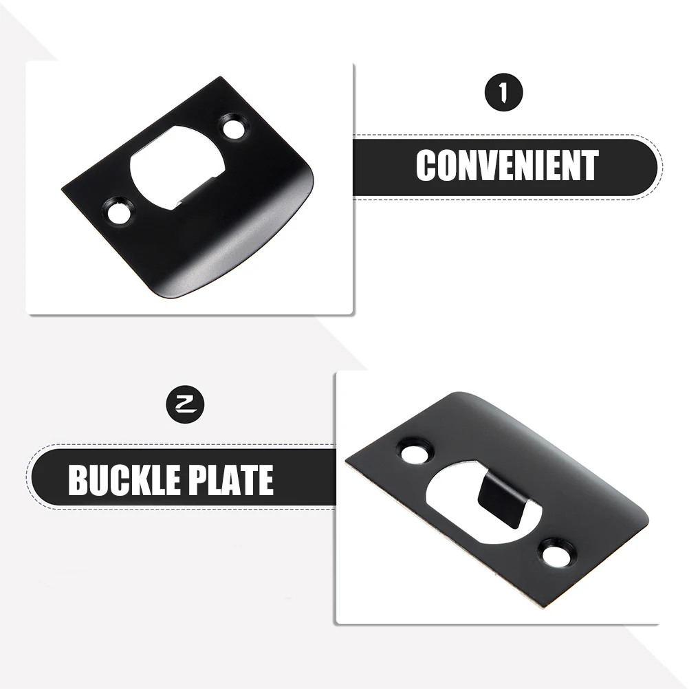 

D-Shaped Lock Tongue Guide Plate Stainless Metal Door Strike Plate Easy Install Deadbolt Reinforcement Door Striker Plates