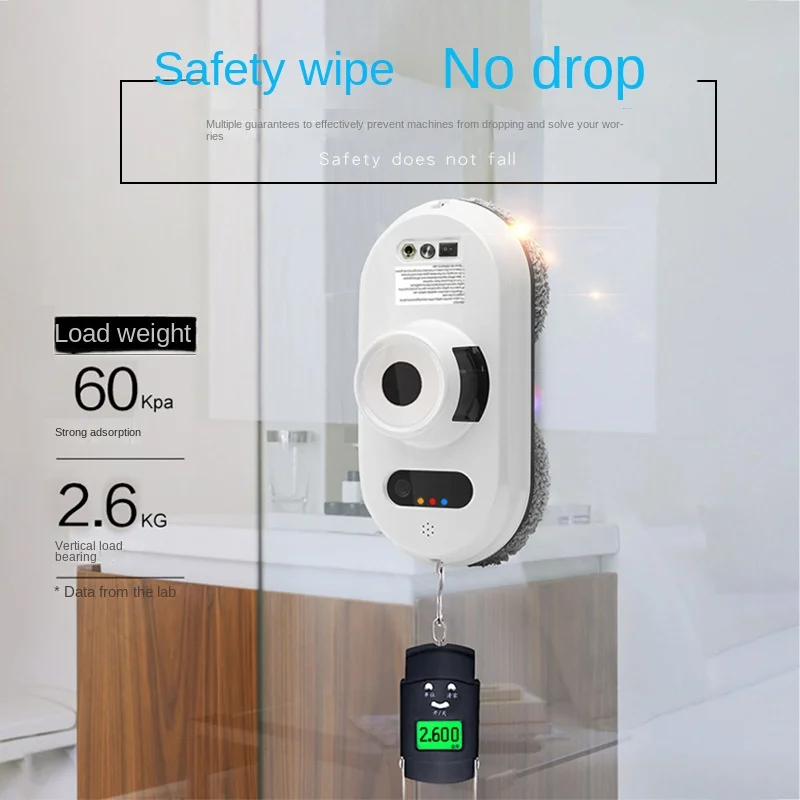 Window Cleaning Robot High Suction Electric Window Cleaner Robot Anti-falling Remote Control Vacuum Cleaner with Safety Rope