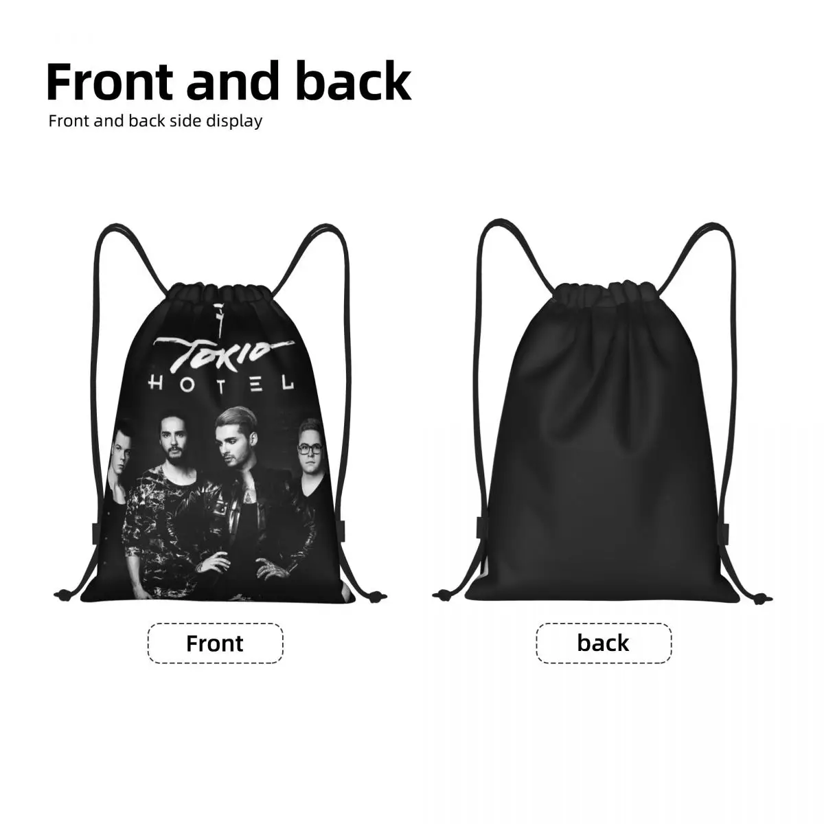 Custom Tokio Hotel Drawstring Bags for Shopping Yoga Backpacks Women Men Pop Rock Band Sports Gym Sackpack