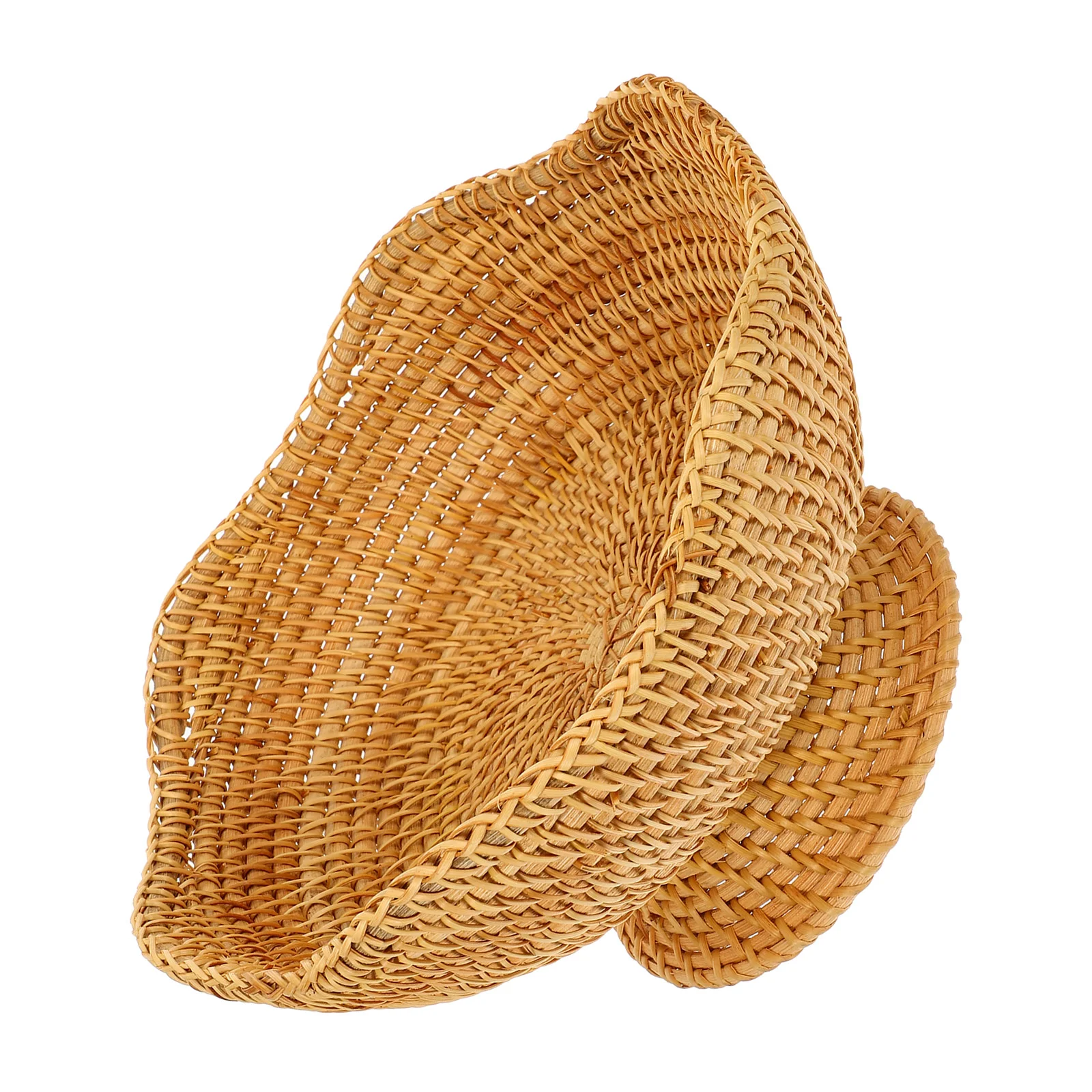 

25cm Diameter Handcrafted Rattan Fruit Plate Small Woven Basket Entryway Key Bowl Decorative Kitchen Accessory Multi Functional