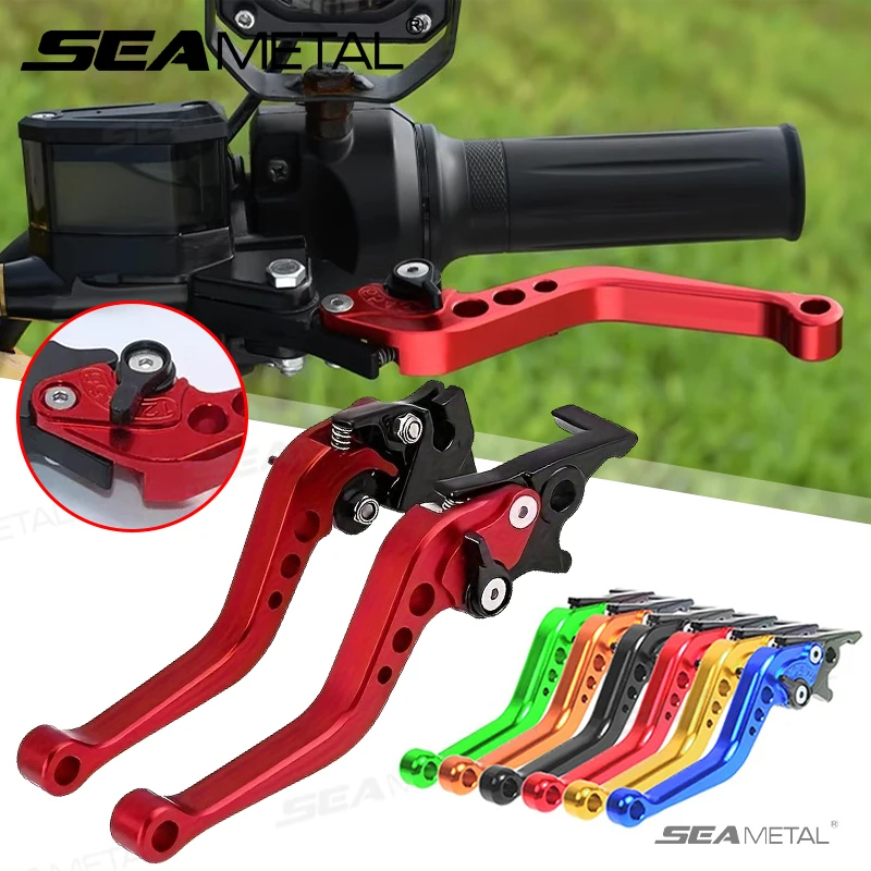 SEAMETAL 2Pcs Aluminum Alloy Motorcycle Motorbike Modification Clutch Brake Lever Handle Brake Levers Grips Levers