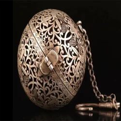 CHINESE Old TIBETAN SILVER COPPER PENDANT INCENSE BURNER OLD DRAGON PHOENIX YT2