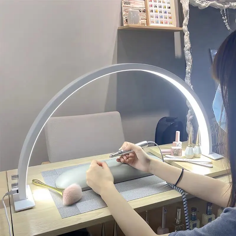 1pcs Half-moon U-shaped Nail and Beauty Lamp Beauty Salon Desktop Nail and Eye-protecting Light Luxury LED Work Lamp Nail Lamp