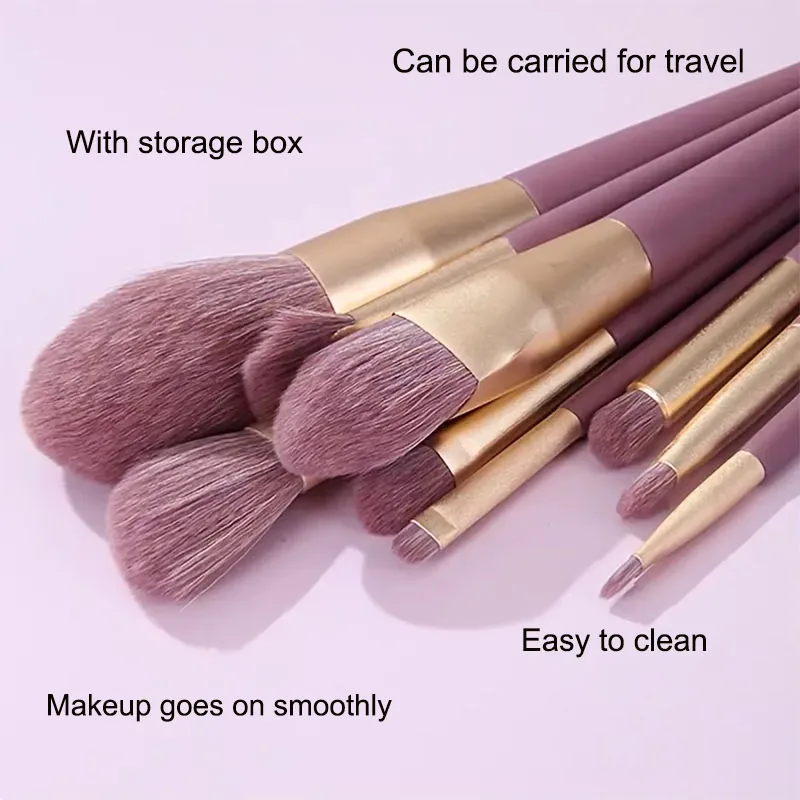9 個のプレミアム合成メイクブラシセット、ファンデーションパウダー、コンシーラー、アイシャドウ、ブラッシュ、完全な化粧ブラシ用