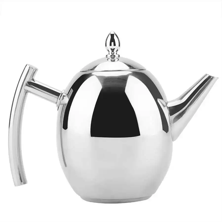 Tetera de acero inoxidable con filtro de malla extraíble, tetera de 1500ml para café, té, café, agua, contenedor de bebidas