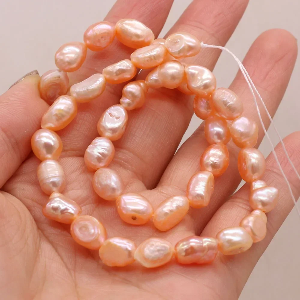 Natural Freshwater Baroque Pearl Beads 8-9mm White Purple Orange Loose Spacer Beads for Jewelry Making DIY Nacklace Bracelet