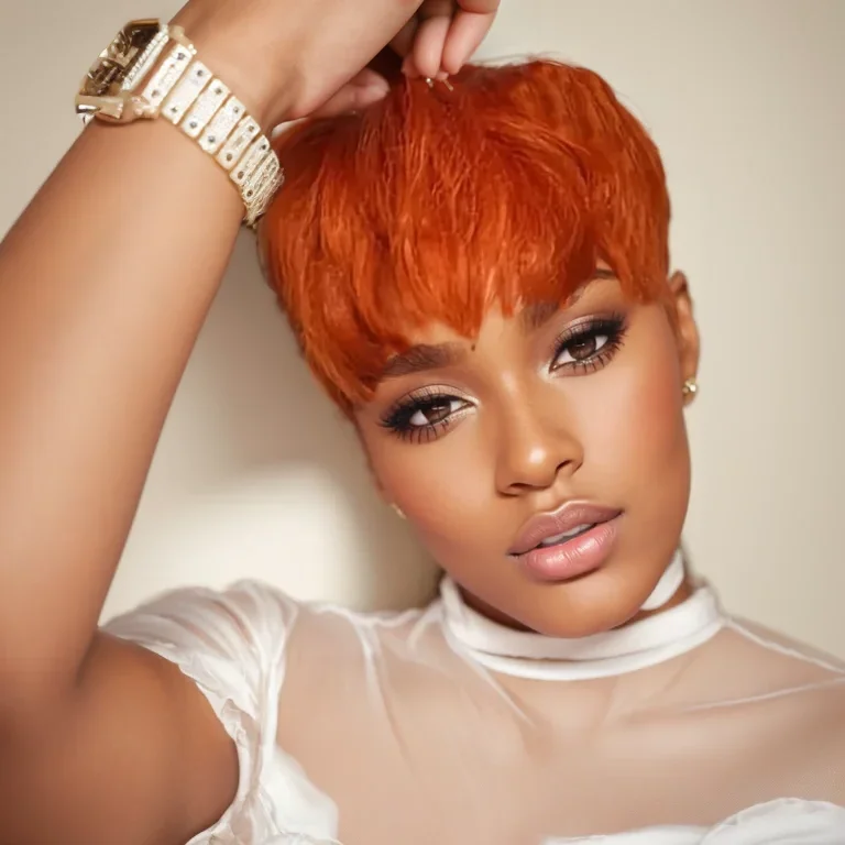 Straight Layered Hair Short Pixie Wigs Human Hair Full Machine Made wigs for Women