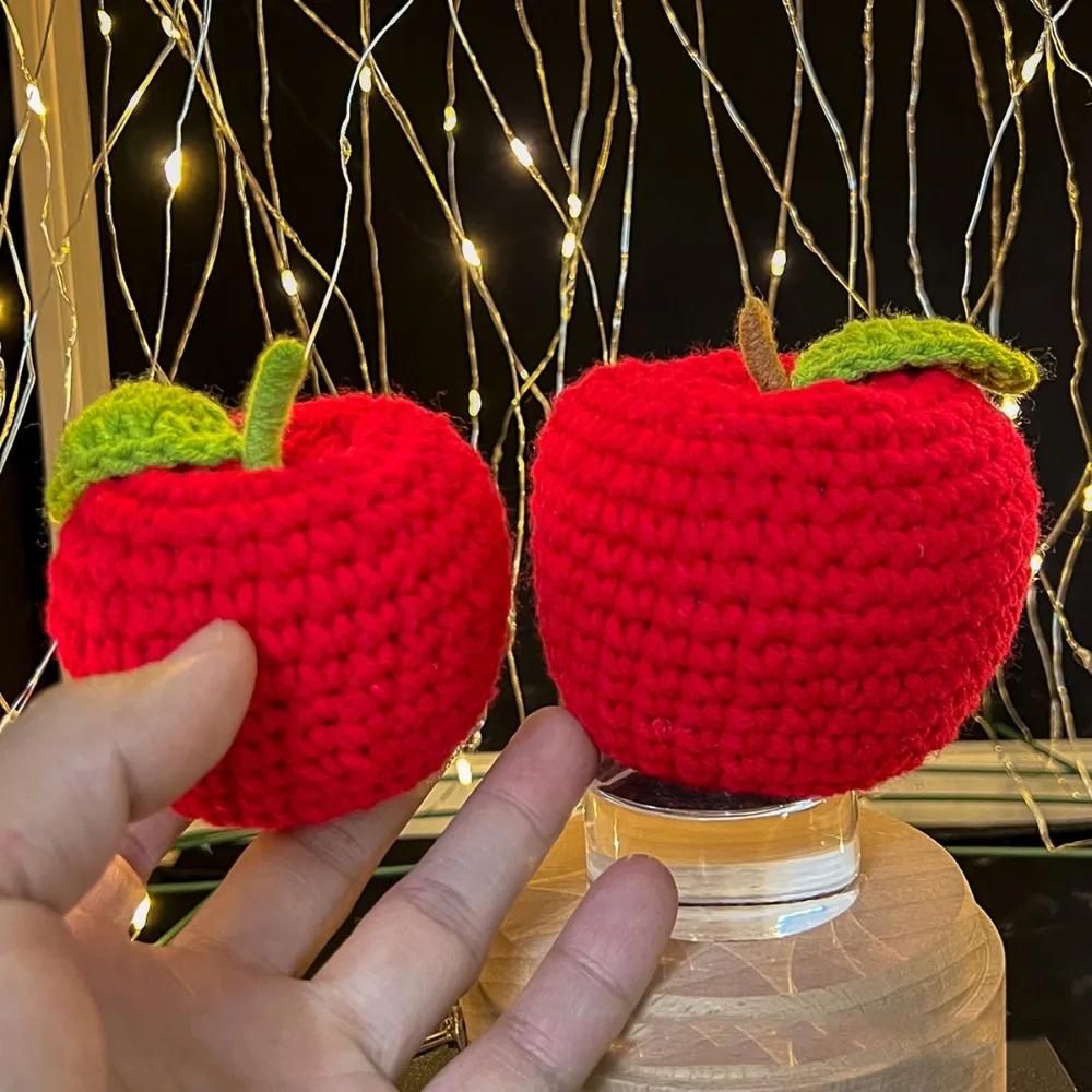 Woolen Knitted Woolen Knitted Ping an Fruit Ping an Fruit Accessories Knitted Griggles Fruits Red Handmade Hand Knitted Griggles