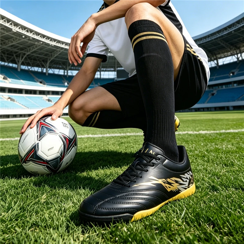 Football Shoes Men Anti Slip Indoor Soccer Boots Fashion Youth Futsal Shoe IC Traning Cleats Chuteira Futebol Chuteiras Society