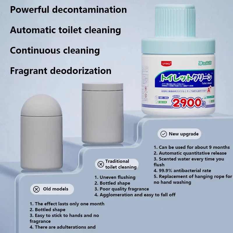 Fully Automatic Toilet Cleaner Durable for 290 Days Automatic Toilet Bowl Cleaner Antibacterial 99.99% Blue Toilet Bowl Cleaner view 6