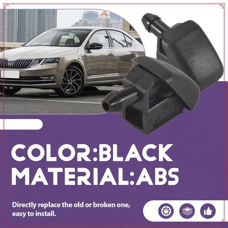 

2PCS Windshield Windscreen Washer Nozzle Jet 3B0955985 For -VW Xpolo 6N Skoda Fabia Octavia Roomster 1996-2015 No Heated