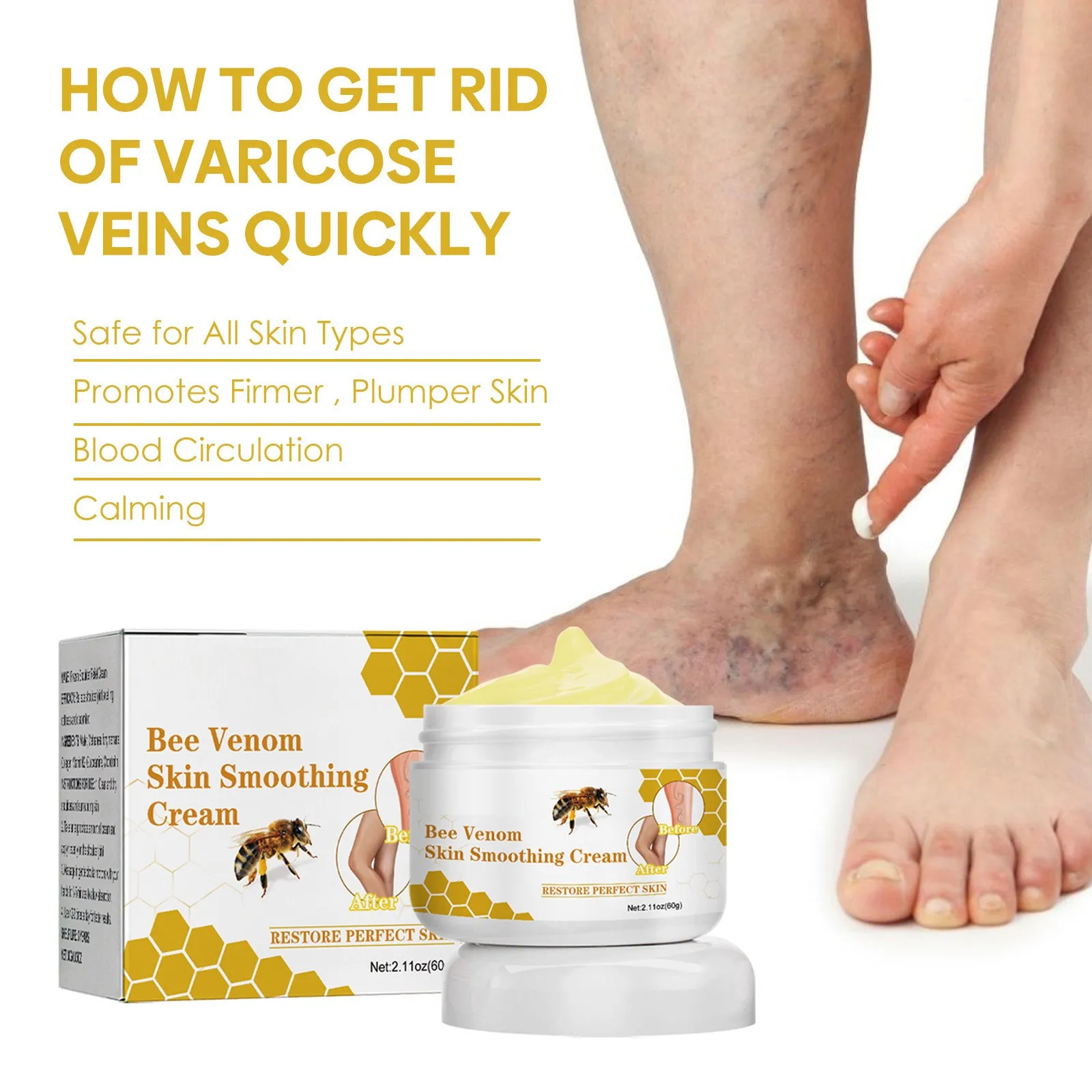 1/2/3pc Things For The Home Bee Poison Varicose Veins Paste Bee Poison Pain Paste Bee Poison Ointment