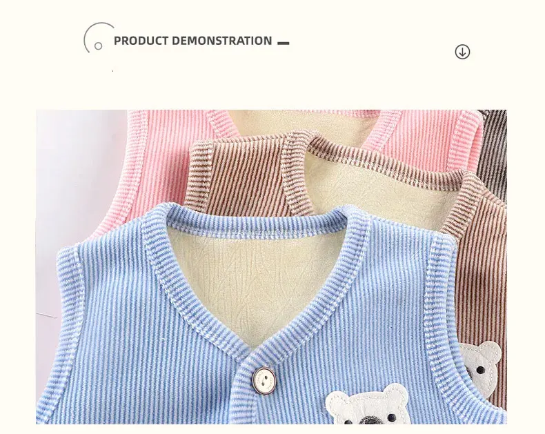 Kinderkleidung Weste Kinderweste Junge Mädchen Verdicktes Samtfutter Wärmehaltende Jackenweste Kinderbekleidung Herbst Winter – Detail 14