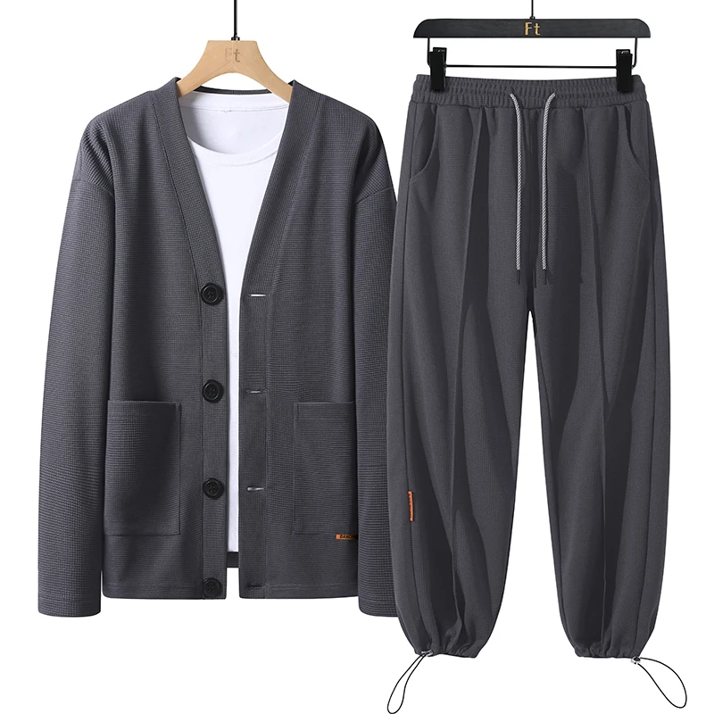 2023 sport suits mens cardigan sweater hoodie pants 2 piece matching sets outfit clothes for men clothing tracksuit sweatshirts