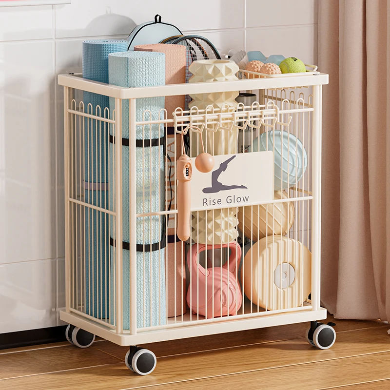 

Тележка для хранения коврика для йоги с колесами — металлический органайзер для спортивного снаряжения для гантелей, эспандеров, блоков для йоги, стойка для инструментов для спортзала