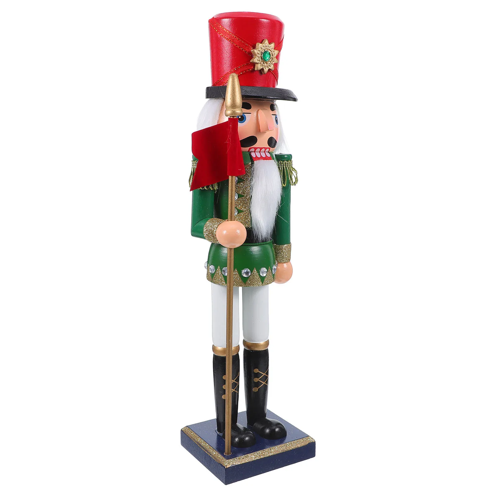 

Wood Nutcracker Soldier Hand-Painted Traditional Christmas Table Decoration Holiday Party Ornament Festive Home Decor