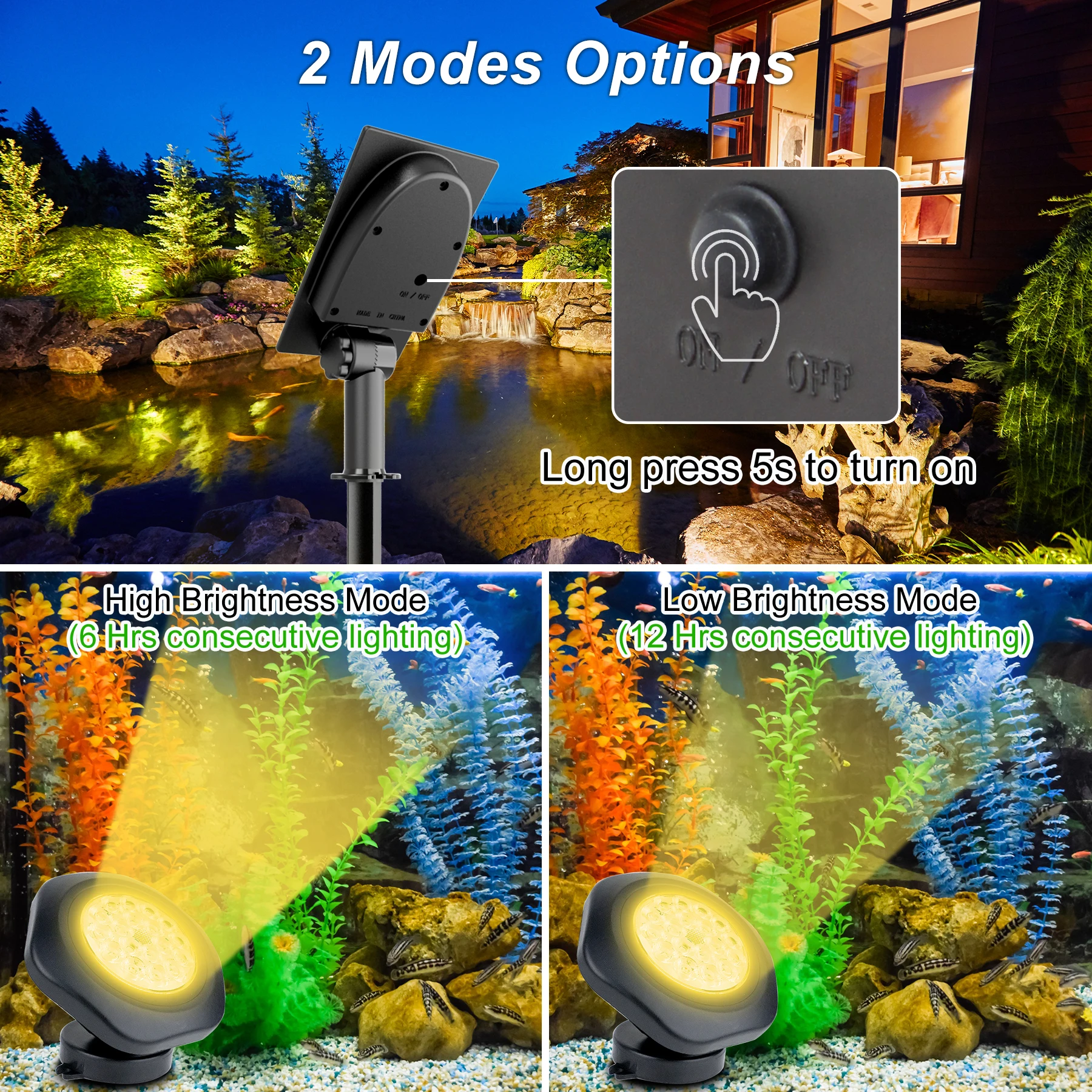 Solar Pool Light RGB 3000k 6000k Swimming Pond Fountain Decoration LED Underwater Lamp for Aquarium Patio Landscpae Spotlight