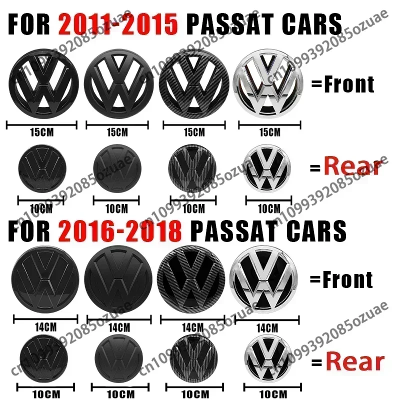For VW Passat B8 16-2018 Car Logo Badge Hood Front Fence Volkswagen PASSAT B6 B7 2011-2015 Rear Trunk Emblem Sticker Accessories
