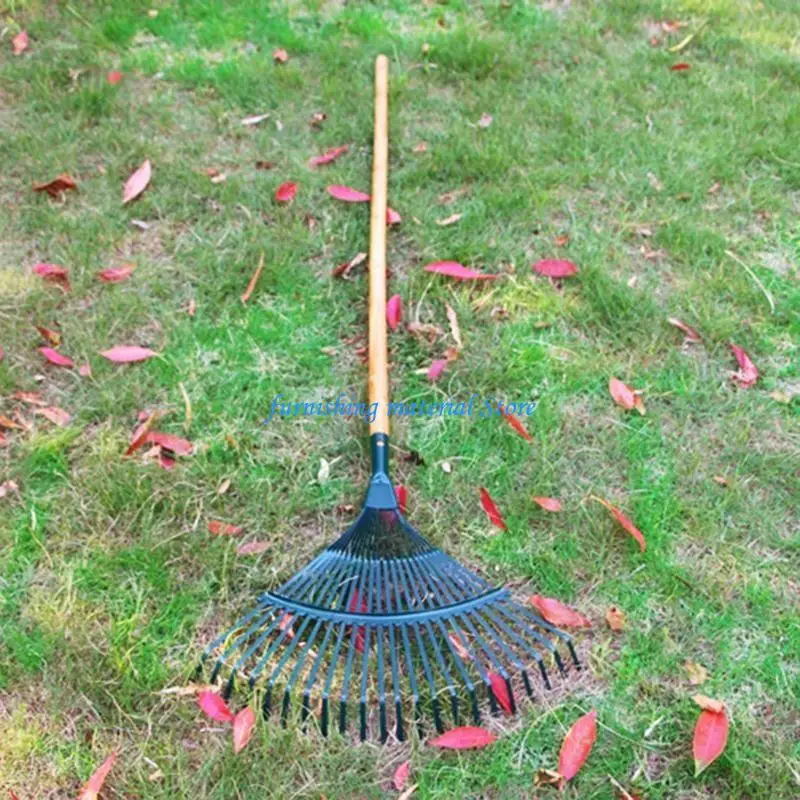 

Y5GD Garden Rake for Head Hand Fan Leaf Rake Professional Gardening Tool 22 Teeth Ste