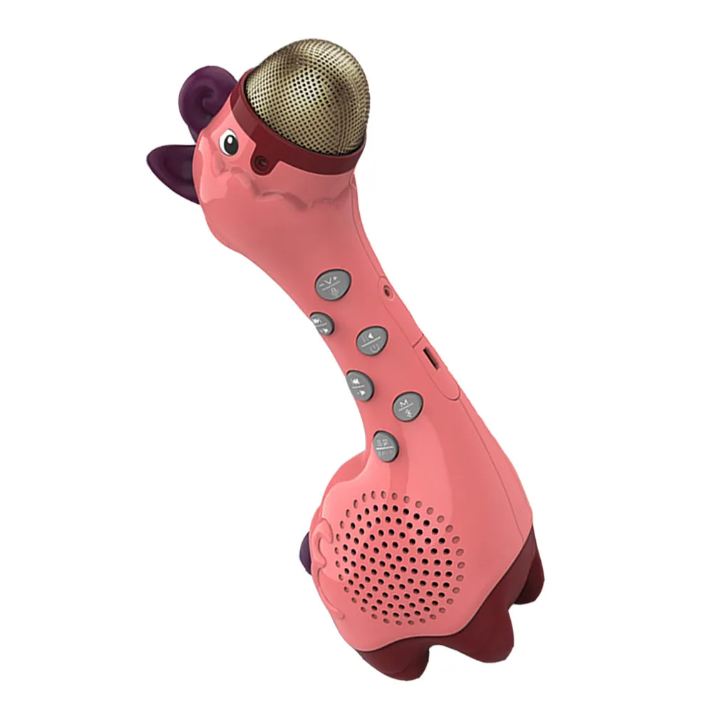 1pcs-kid-electronic-microphone-creative-cartoon-giraffe-shape-singing-plaything-colorful-early-education-music-partner