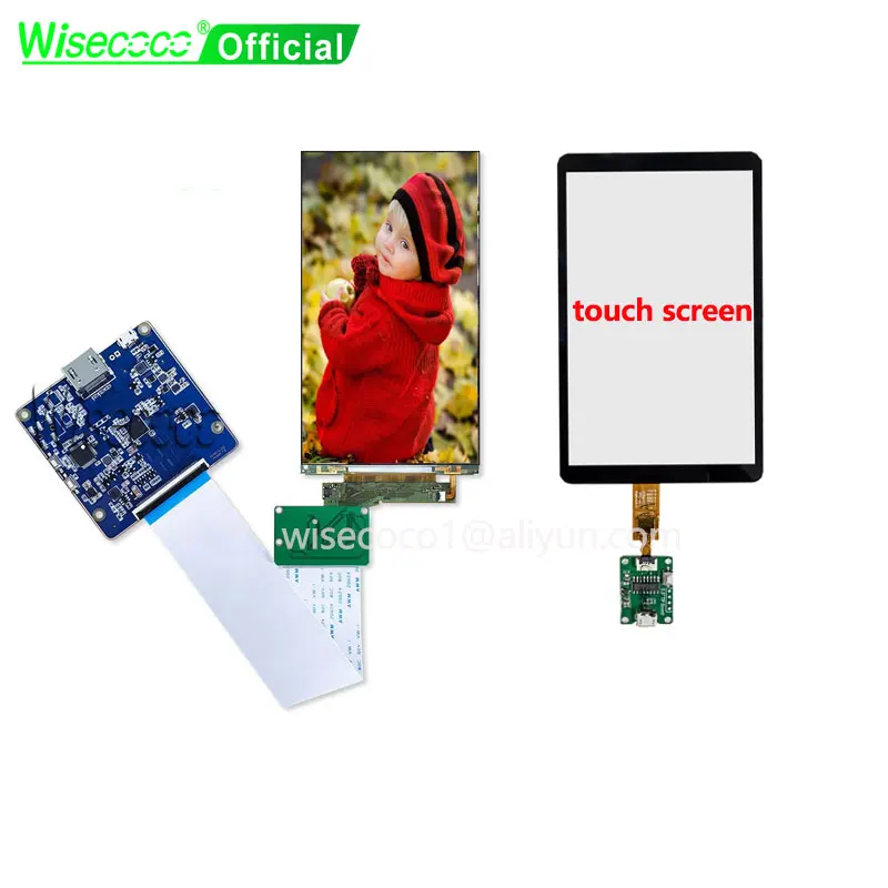 Wisecoco 5.5 Inch 4K LCD Display Capacitive Touch Screen 3840x2160 IPS Screen MIPI Driver Board UHD High Resolution