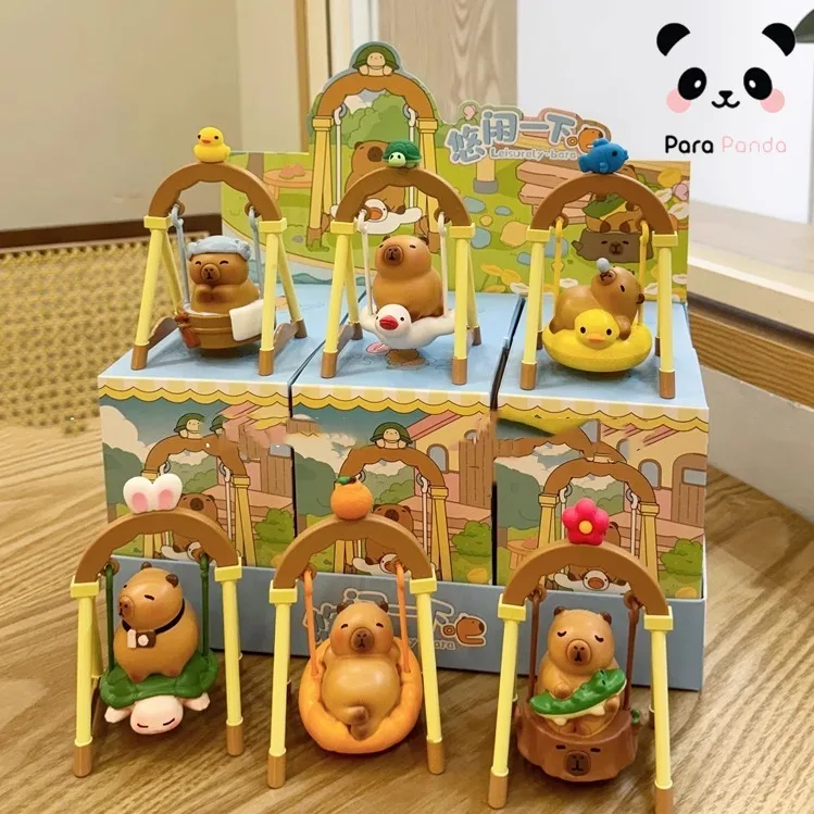 

Capybara on Swing Plush Doll Mystery Box Confirmed Styles High Playability Desk Ornament Birthday Gift Doll
