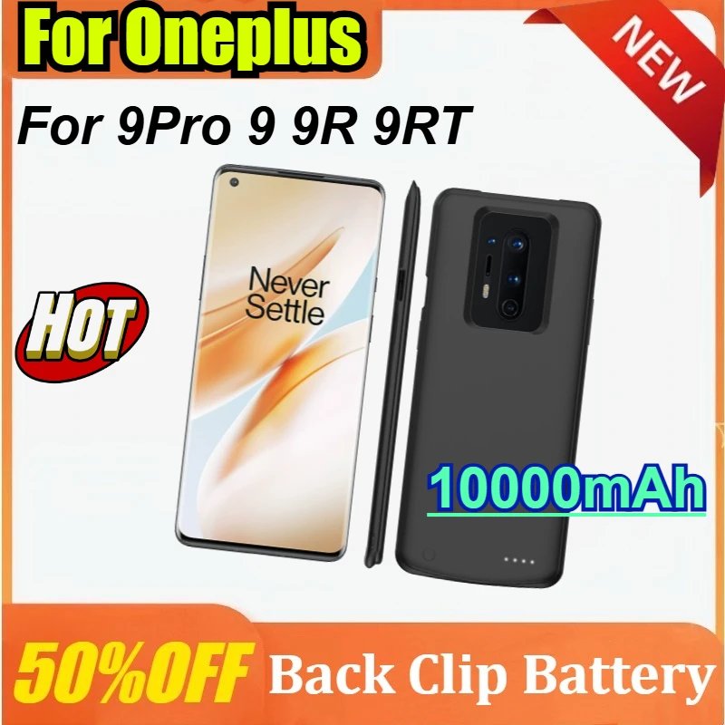 

10000mAh Power Bank Case for Oneplus 9 Pro 9 9R 9RT USB Powerbank Cover Battery Charger Case Portable Charging Cases
