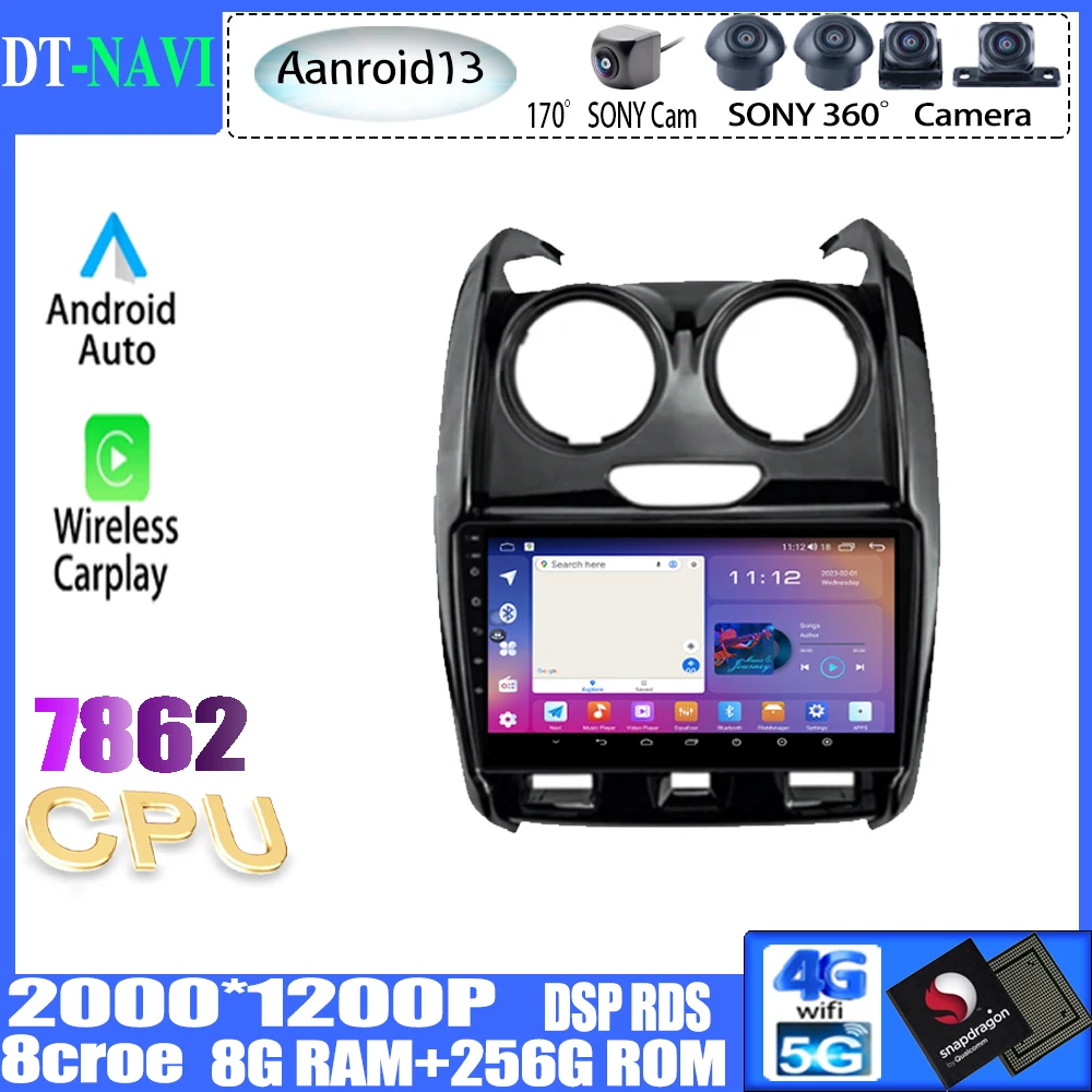 

Car Radio Multimedia Video Player Navigation Stereo GPS For Renault Duster 2015 - 2020 For LADA Largus 2021 Android 13 WIFI BT