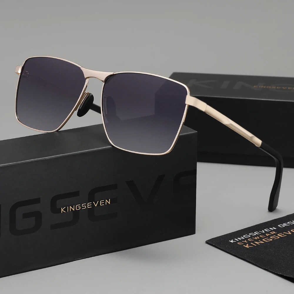 

KINGSEVEN брендовые модные солнцезащитные очки для мужчин и женщин, поляризационные очки UV400, большая оправа, классические прямоугольные уличные очки для вождения