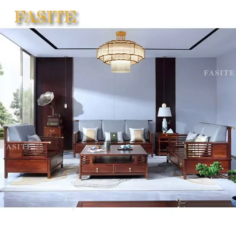 For Living Room Chinese Style Solid Wood Sofa Set Classic Split Type Furniture High Quality Comfortable Seating Home Decor