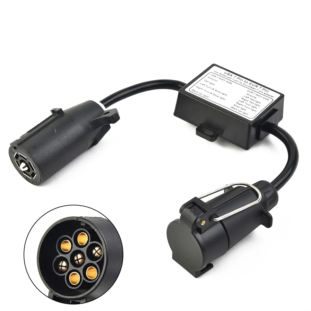 Car Connector Adapter To /Trailer Light Converter 7-Way /Socket To 7-Pin Round Trailer Light/ Converter Electronics Accessories
