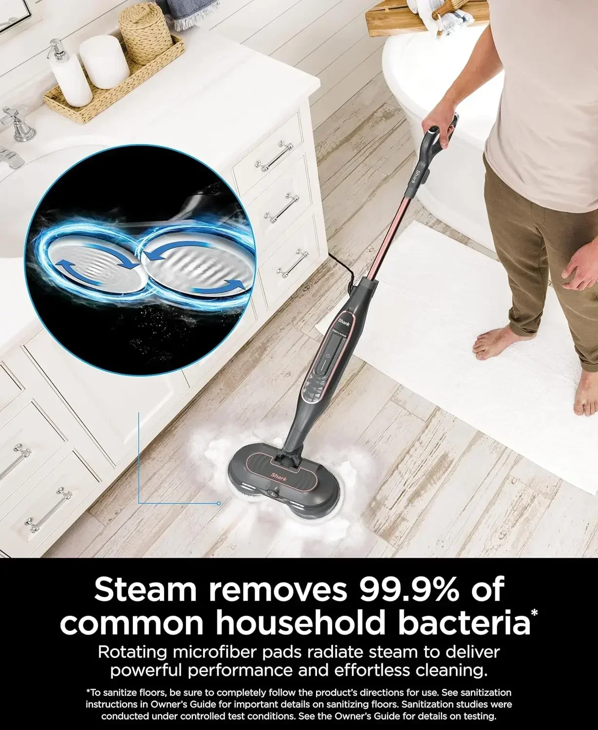 

[XMSJ]S7201 Steam & Scrub With Blaster Technology All-in-One Hard Floor Mop With 3 Steam Modes & LED Headlights, Black