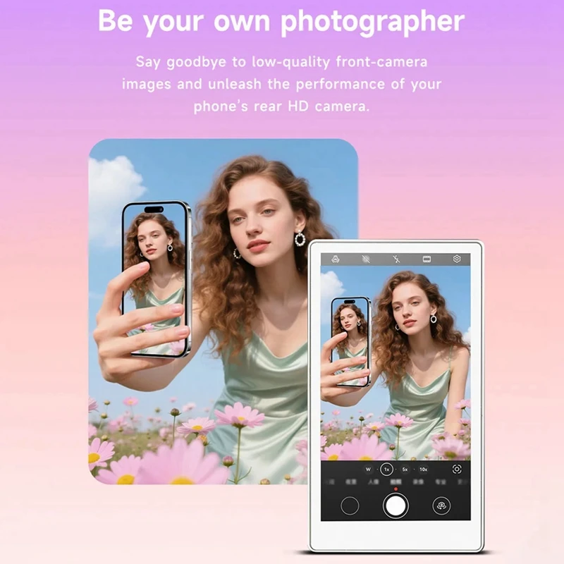 Magnetischer Telefon-Vlog-Selfie-Monitor-Bildschirm, Rückkamera-Selfie-Monitor, 720P-Display, kabellos zum Anschluss an Mobiltelefone-A74P