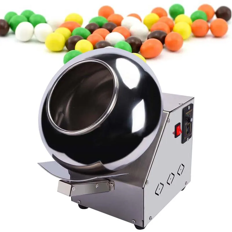 Stainless Steel Sugar Coating Machine for Peanut Chocolate Pills Film Coating Polishing Rounding Processing Lab Industrial