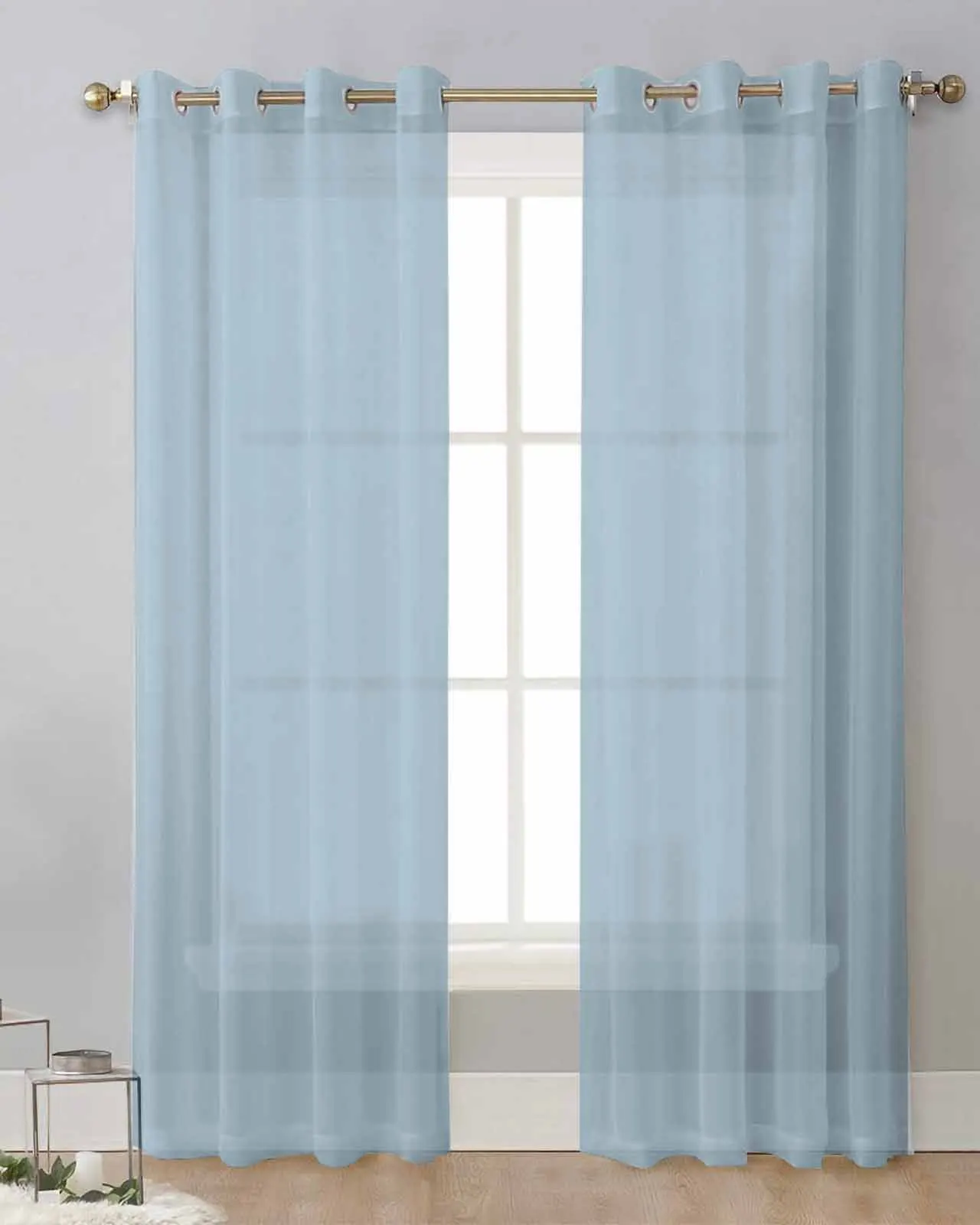 

Solid Winter Sky Modern Tulle Curtains Voile Drapes Sheer Window Curtains Bedroom Accessories