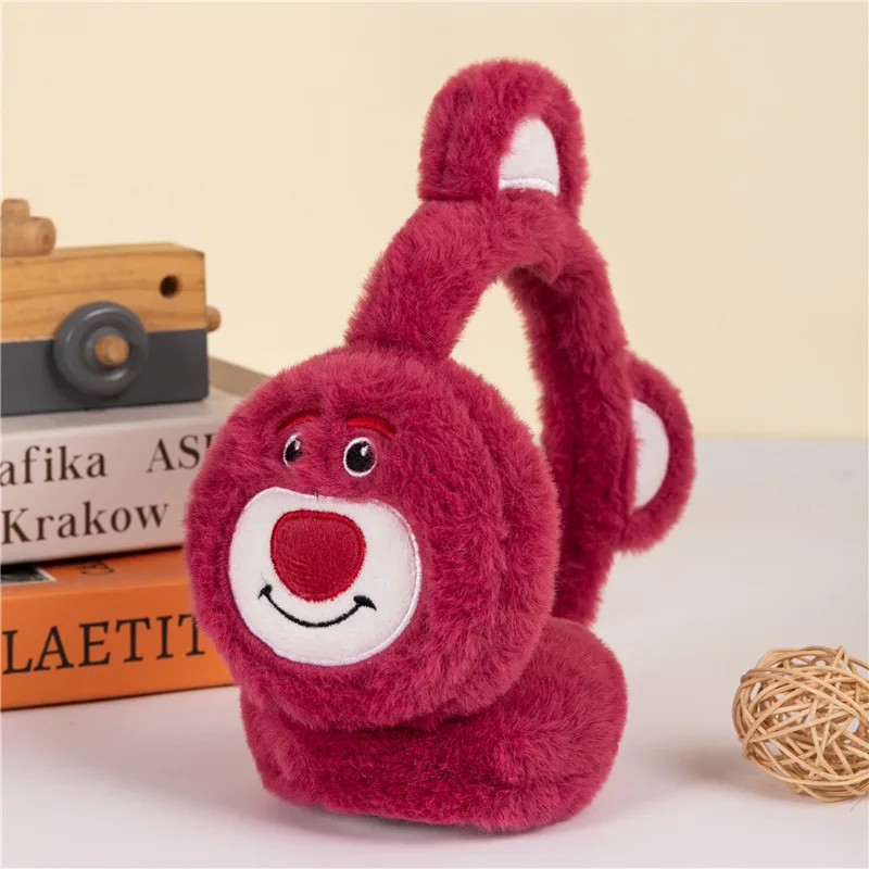 غطاء أذن دافئ للأطفال بتصميم جديد للشتاء - غطاء أذن من القطيفة على شكل دب الفراولة الصغيرة اللطيفة، تدفئة الأذن، واقيات أذن سميكة، #2