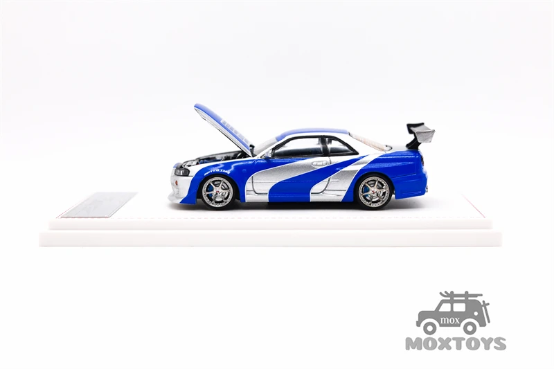Focal Horizon FH 1:64 Skyline R34 C-West NFS SilverBlue limited999 Diecast Model Car gift