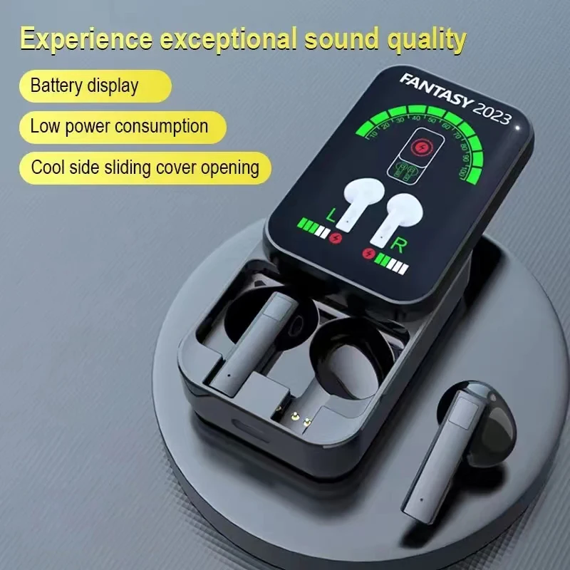 EARDECO Large Screen Wireless Headphones Bass TWS Bluetooth Headphone Stereo Wireless Bluetooth Headset Mic Wireless Earphone