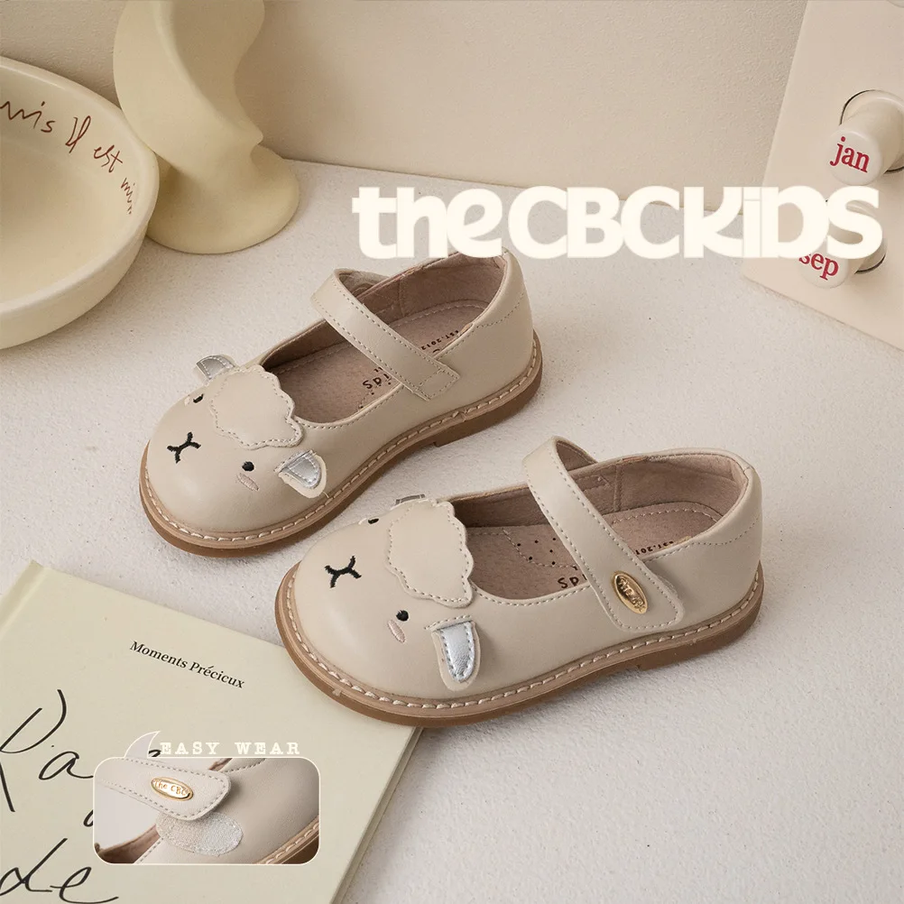 

Children Leather Shoes Girl's Cute Rabbit Shallow French steady shoes Baby's Quality Leather Casual Leather Size 21-30