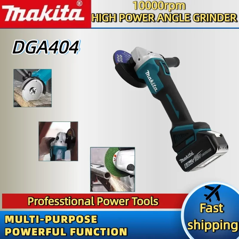 Makita dga404 moedor de ângulo elétrico de lítio sem escova 18v recarregável máquina de corte de alta potência ferramenta elétrica