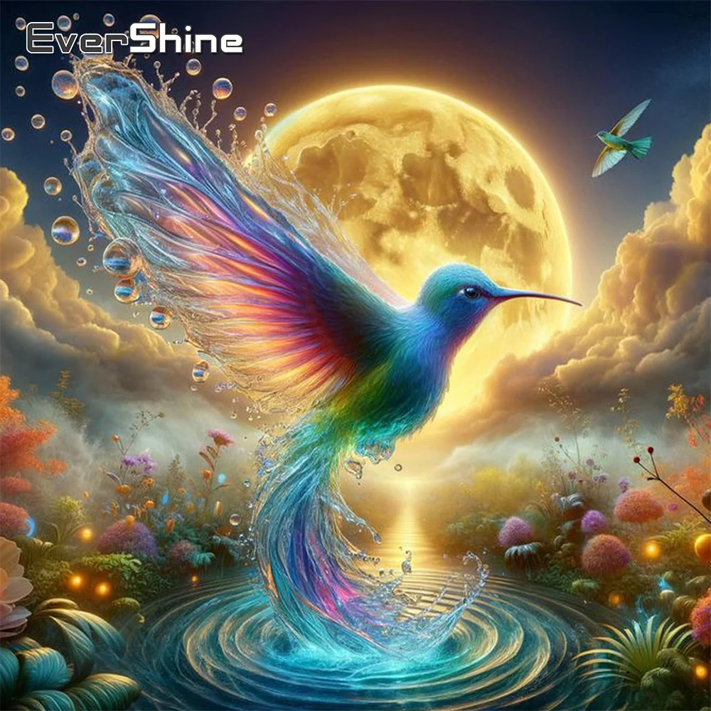 Evershine Diamant Malerei Vogel Tier Acryl Handwerk Liefert DIY Mond Diamant Mosaik Kolibri Neue Ankunft Handgemachte Hobby