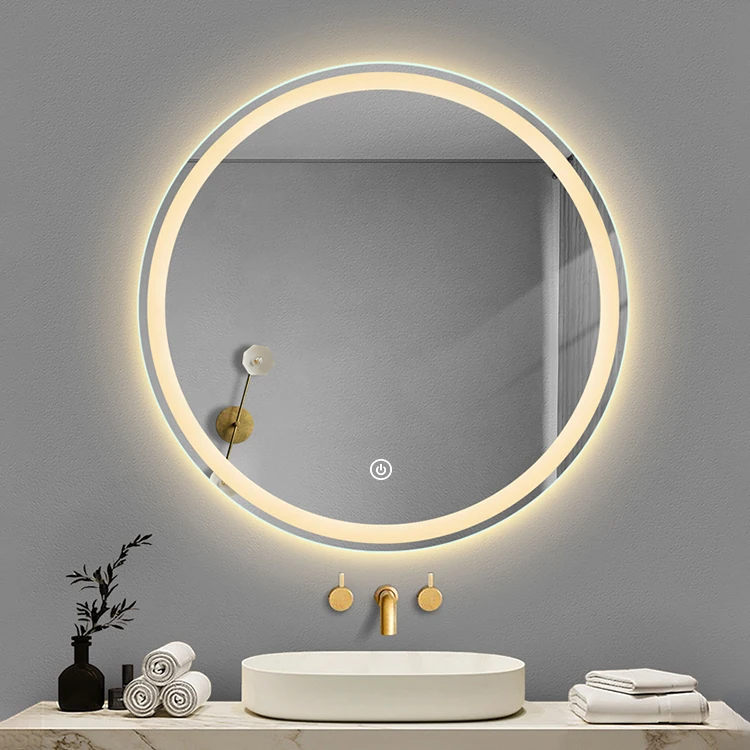 High Quality Luxury Round Backlit LED Mirror | Dimmable Touch Sensor & Anti-Fog Defogger | Modern LED Mirror For Bathroom