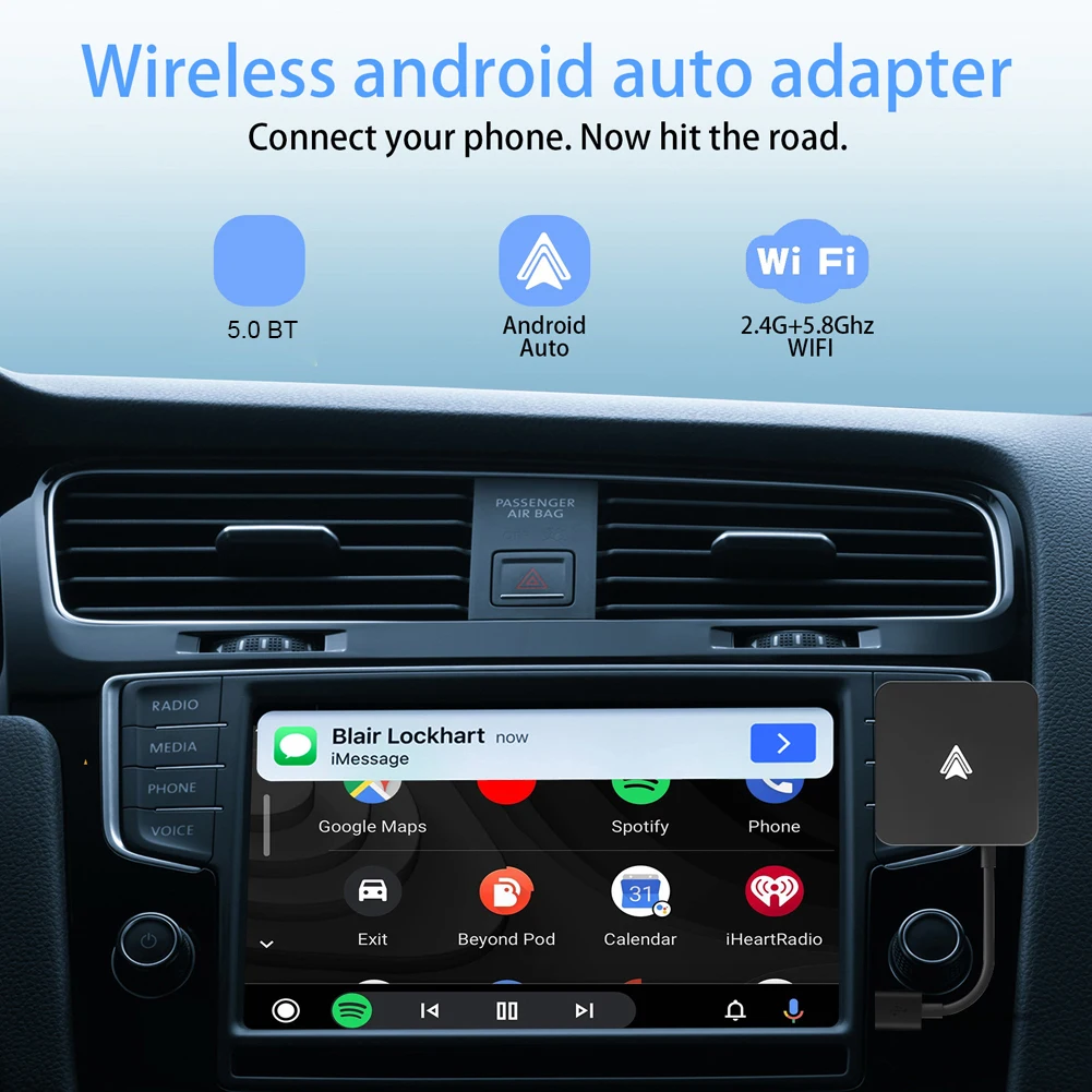 

Android Auto Car Connector Device Bluetooth-compatible 5.0 Intelligent Module WiFi 5.0G USB Charging for Android Auto Vehicle