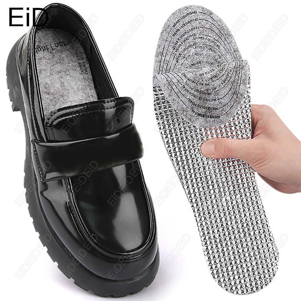 Filz-Aluminiumfolien-Einlegesohlen für den Winter, warm, bequem, Deodorant-Einsatz für Männer und Frauen, Sohle, Sommer, kühl, wasserdichte Woll-Schuhpolster