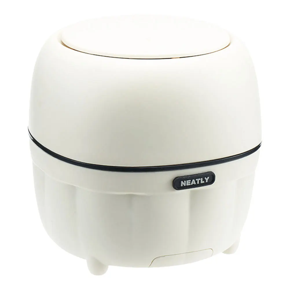 

Mini Trash Can with Lid Desktop Small Trash Bin Phone Stand Compact Portable Garbage Bin for Office Tabletop Countertop Bedroom