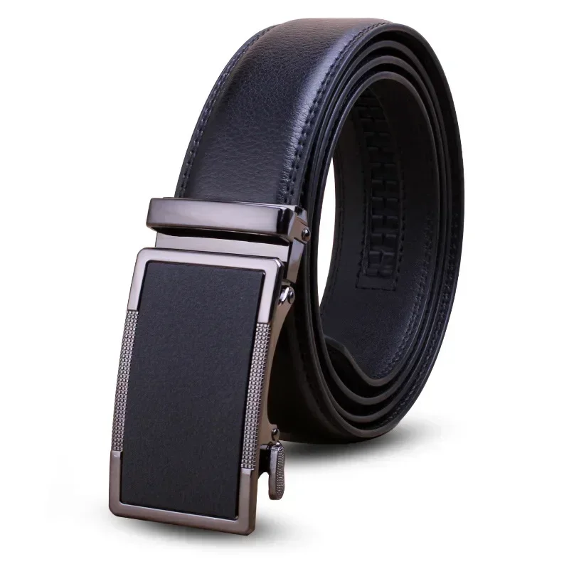 Ceinture en cuir de vachette véritable pour hommes, cuir de vachette de haute qualité, longueur 120cm, nouvelle épingle environnementale de luxe, structure automatique, mode professionnelle