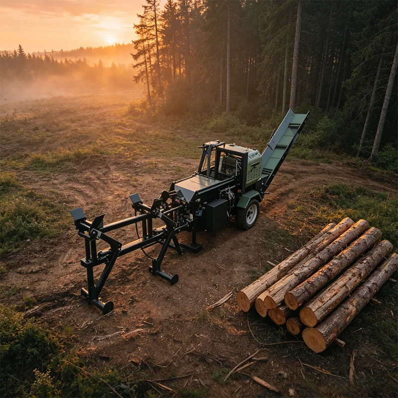 Portable All In One Firewood Processor Hydraulic Wood Splitter Log Splitter Household Outdoor Timber Cutting Tool