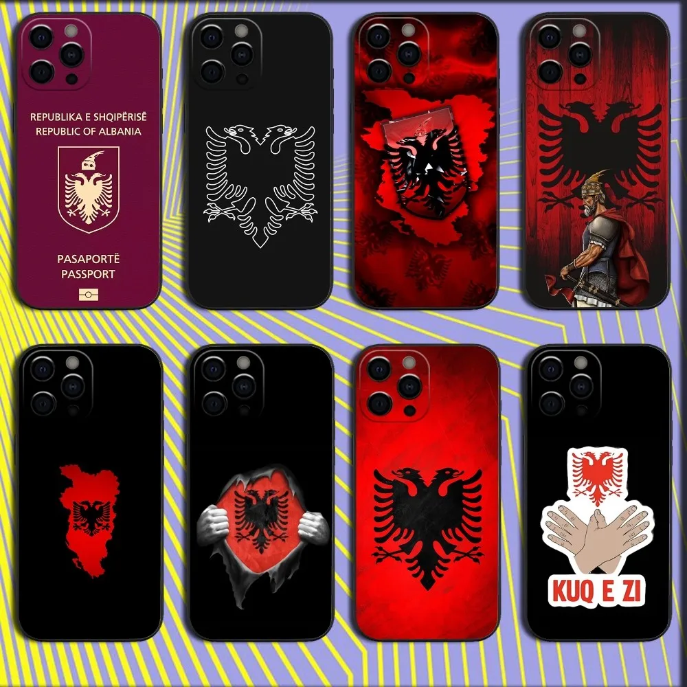 

Funny Albania Albanians Flag Phone Case For iPhone 16 15 14 13 12 11 Pro Max Mini X XS SE 7 8 Plus 16E Shockproof Soft Cover